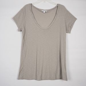 James Perse Standard Scoop Neck Tee, Gray, Size 2